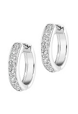 elegant silver round baby huggie earrings